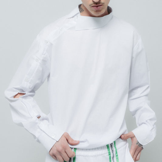 Camisa botonera en la manga Blanca