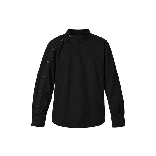 Camisa botonera en la manga Negra