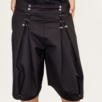 Pantalón botones doble pinza Negro