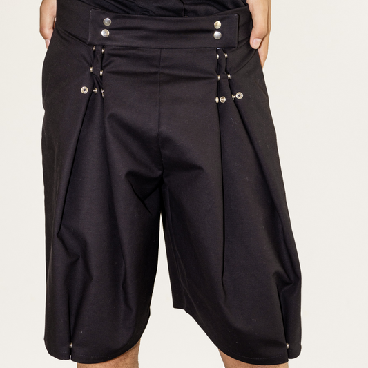 Pantalón botones doble pinza Negro