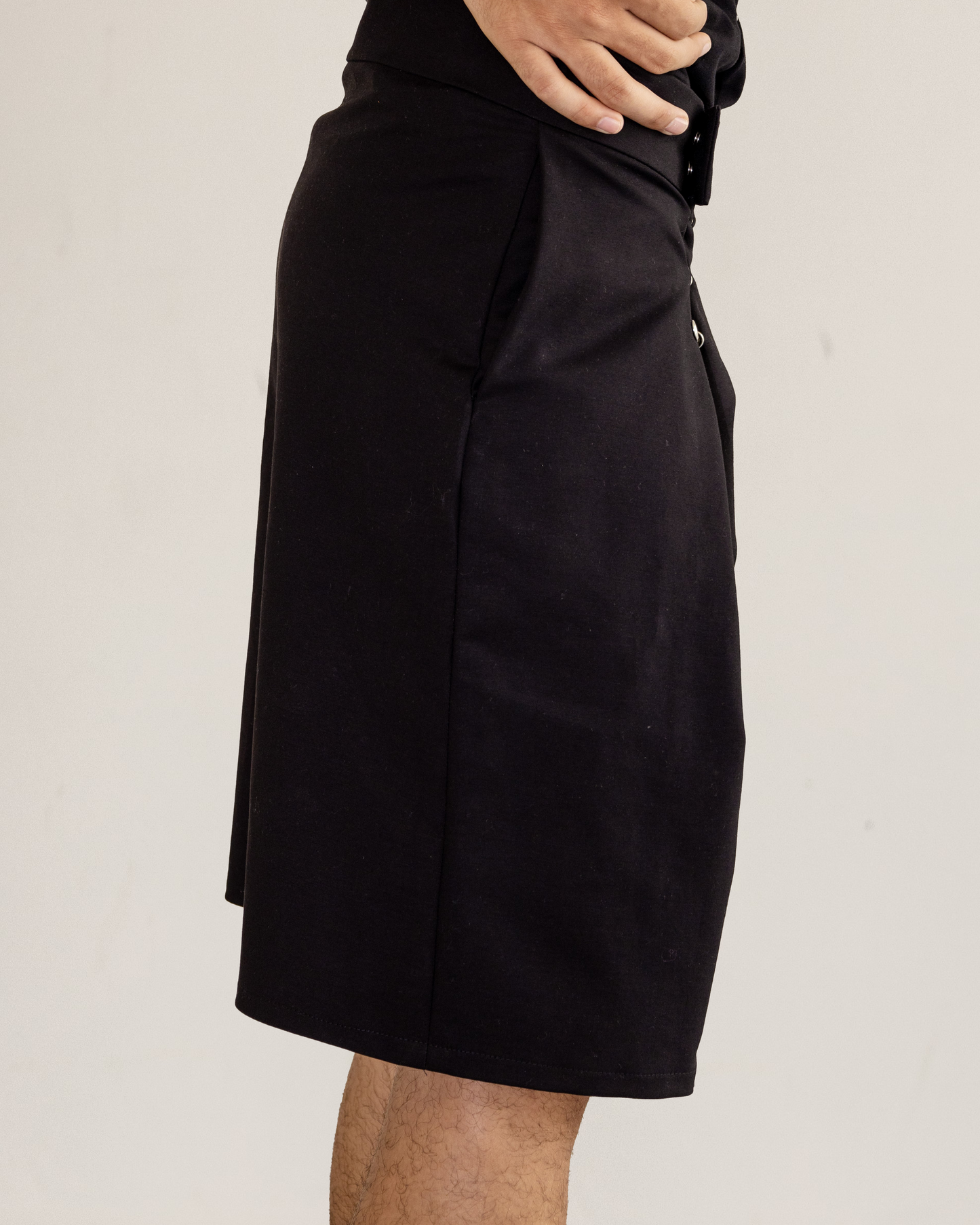 Pantalón botones doble pinza Negro