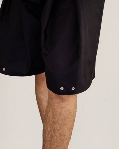 Pantalón botones doble pinza Negro