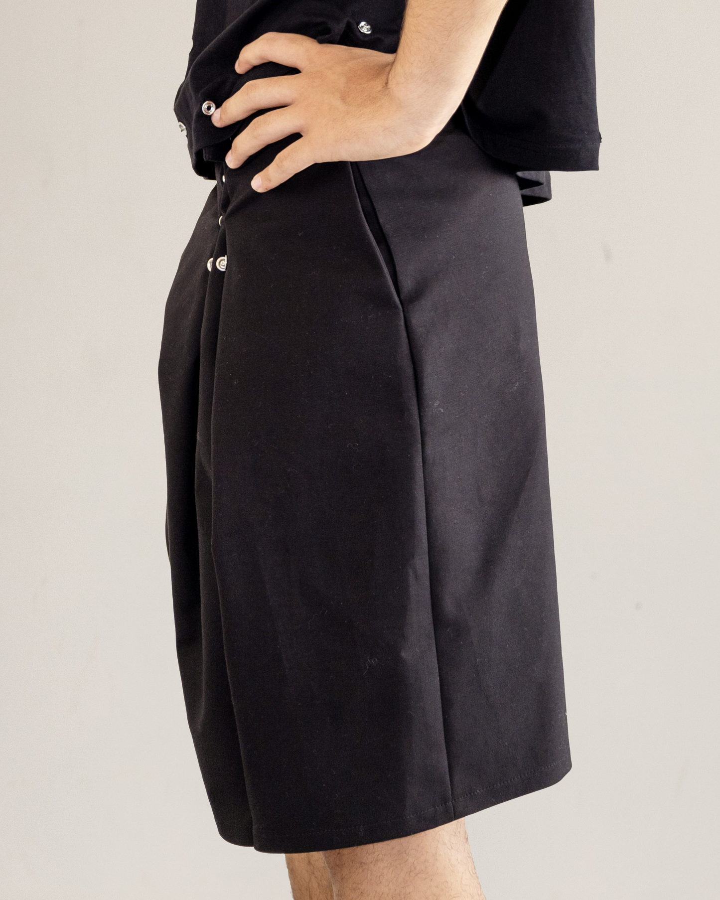 Pantalón botones doble pinza Negro